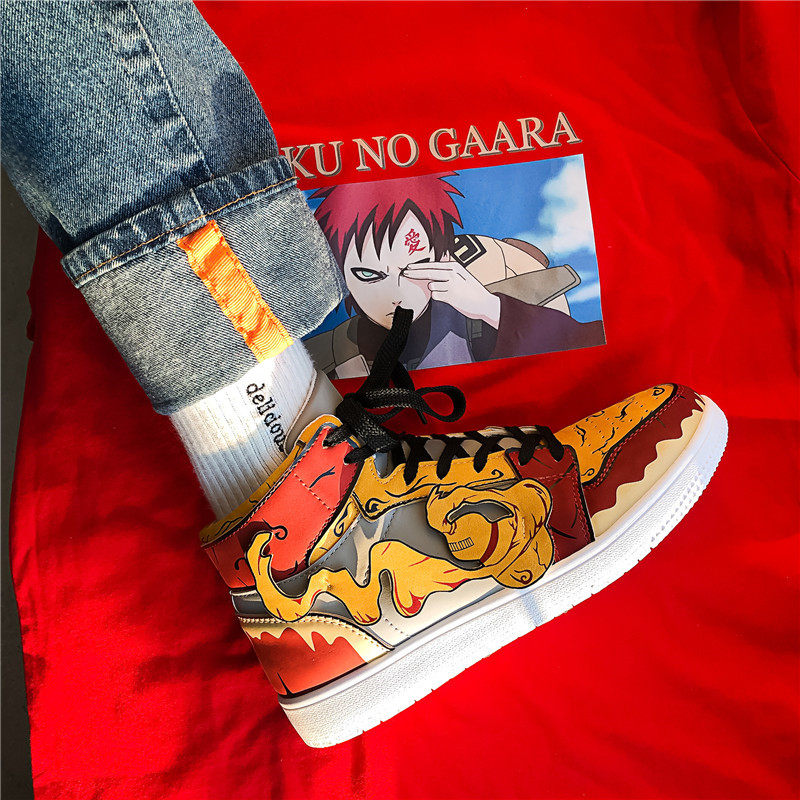 Naruto joint aj1 men's shoes high-top shoes trend new style I love Luo casual couple Air Force No. 1 shoes