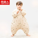 南极人 Детский спальный мешок осенью и зимним анти -ноком от детской зимы сгущенным новорожденным новорожденным цветовой хлопковой сплит