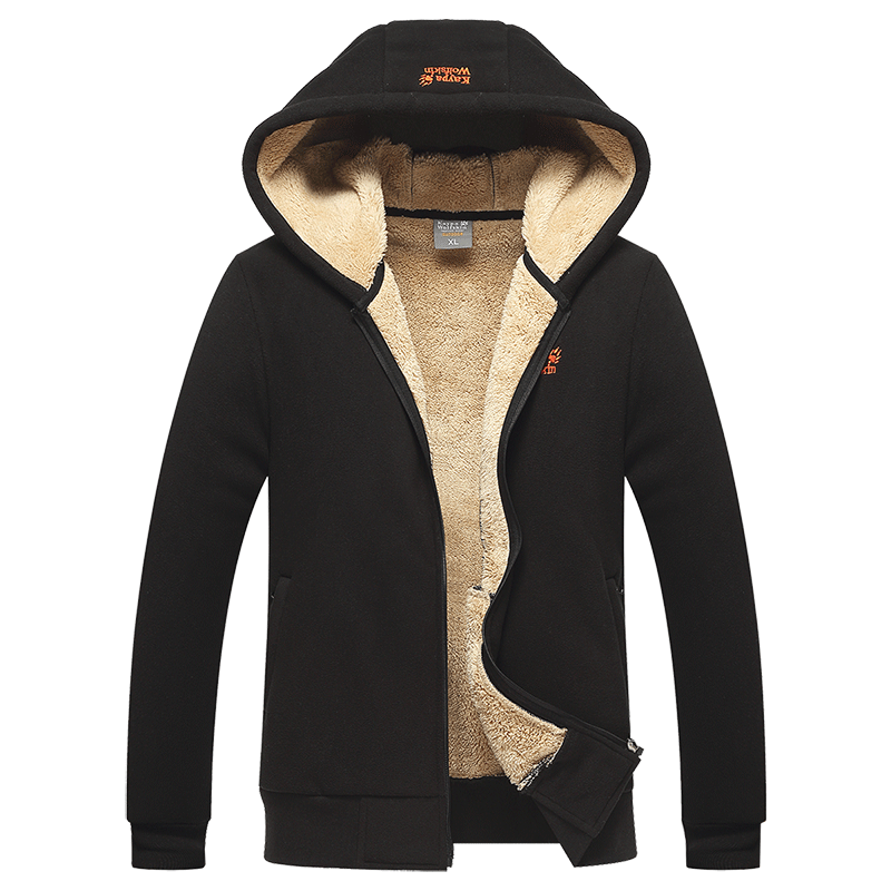 Men's Winter Sweatshirt, Large Size, Fleece-Lined, Thickened, Hooded Jacket, Warm Hooded Cardigan, Lamb Wool Sports Top Men's Winter Sweatshirt, Large Size, Fleece-Lined, Thickened, Hooded Jacket, Warm Hooded Cardigan, Lamb Wool Sports Top