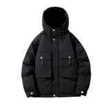 Мужская брендовая японская толстовка с капюшоном, демисезонная утепленная шапка, пуховик с пухом, куртка, оверсайз