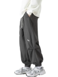 Японские демисезонные хлопковые штаны, свободный крой, оверсайз