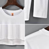 Хлопковый весенний лонгслив, мужская белая приятная телу футболка, оверсайз