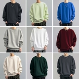 Базовый приятный телу брендовый лонгслив с круглым воротником для отдыха, трендовая толстовка для школьников, в американском стиле, оверсайз