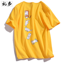 T-shirt mens short sleeve loose Tide brand half sleeve fat clothes summer plus fat extra cotton mens body shirt size mens clothing