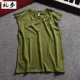 Thời trang nam Âu Mỹ vest không tay áo thun mùa hè thể thao giản dị thể dục tròn cổ cotton vest vest mồ hôi - Áo vest cotton áo khoác thu đông