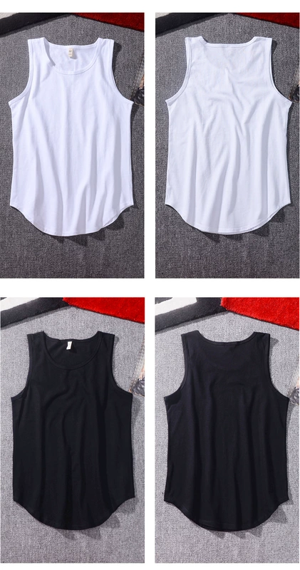 Quần cotton nam treo băng rộng dài đoạn liền màu vest châu Âu và Mỹ dạo phố xuân hè cao cấp lấy áo không tay dưới đáy triều - Áo vest cotton áo phao lông vũ