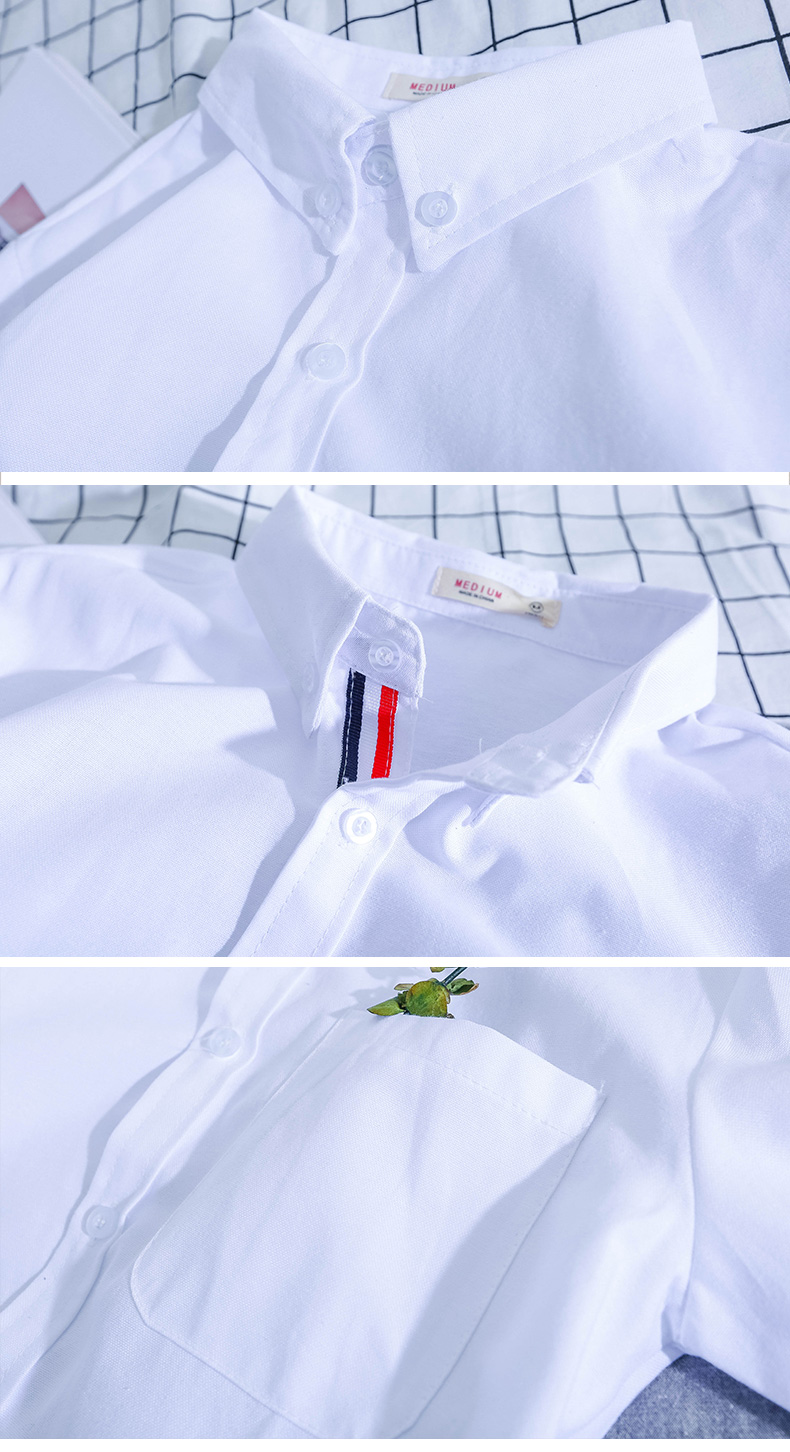 Mùa đông 2018 nam oxford slim áo sơ mi punk dài tay cổng gió nam và nữ đôi TB áo trắng thủy triều sơ mi kẻ caro