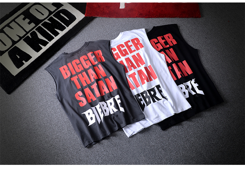 Mùa hè Châu Âu và Mỹ Biebo cùng hip hop đường phố bóng rổ vest cotton vest nam quốc gia thủy triều thể thao không tay T-Shirt áo lông cừu