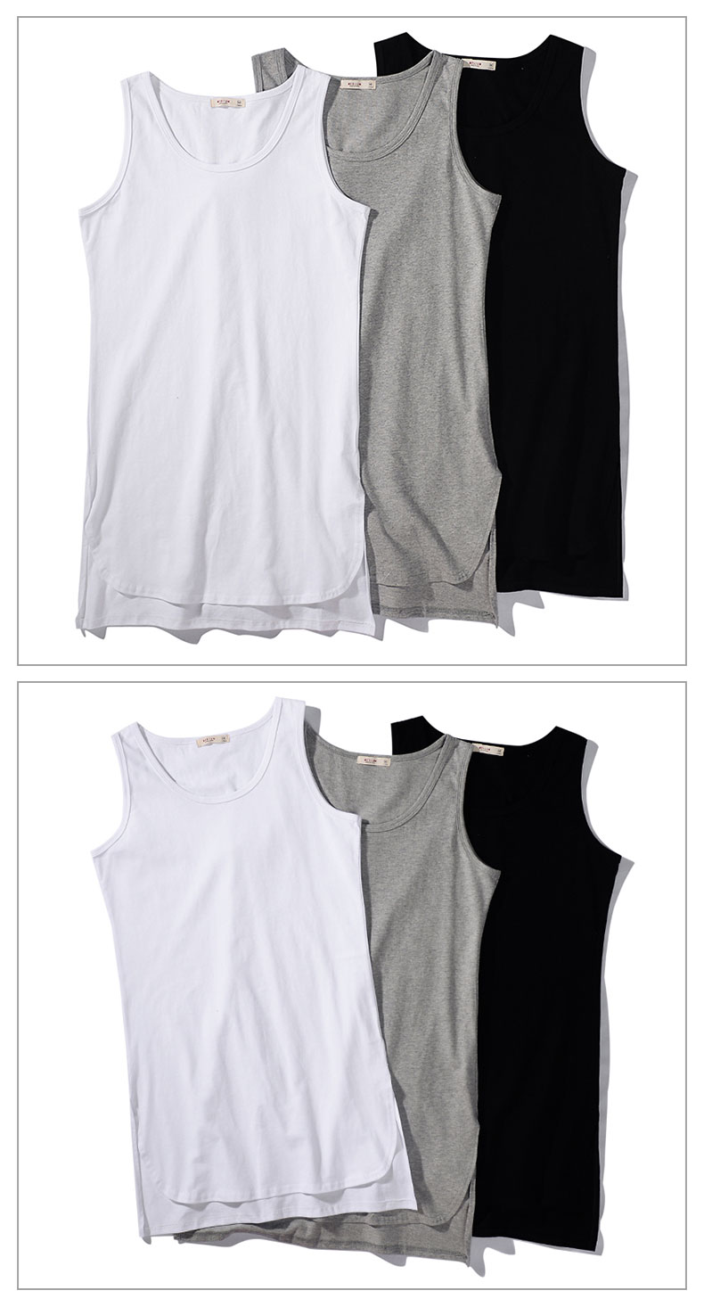 High street dance thủy triều thương hiệu thể thao cotton mồ hôi vest nam thoáng khí tay áo ngắn ngắn dài dài phần hip hop đáy áo khoác vest nam