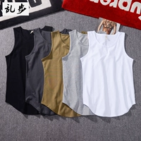 Quần cotton nam treo băng rộng dài đoạn liền màu vest châu Âu và Mỹ dạo phố xuân hè cao cấp lấy áo không tay dưới đáy triều - Áo vest cotton áo phao lông vũ