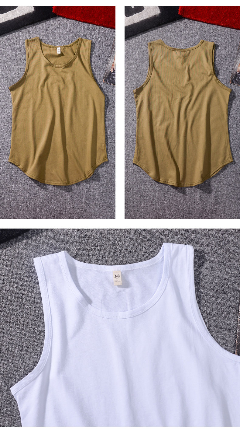 Quần cotton nam treo băng rộng dài đoạn liền màu vest châu Âu và Mỹ dạo phố xuân hè cao cấp lấy áo không tay dưới đáy triều - Áo vest cotton áo khoác nam hàn quốc mùa đông