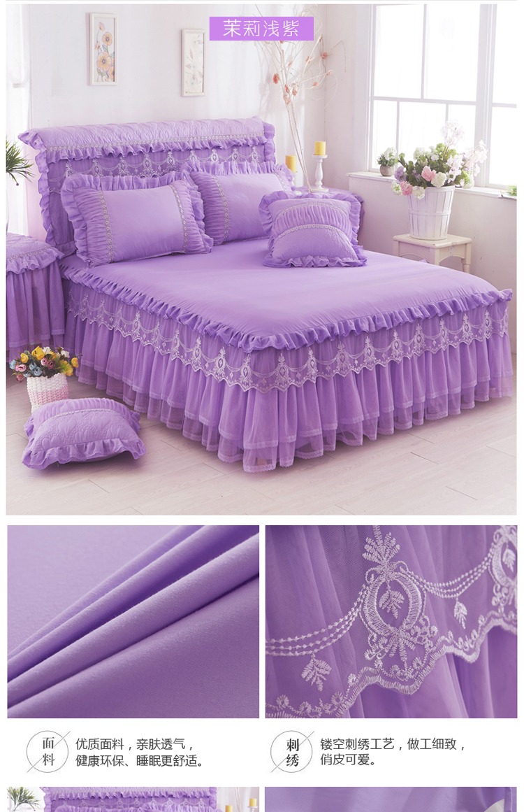 công chúa Hàn Quốc ren bedspread giường váy một mảnh giường trượt cưới đặt doanh nghiệp giường nệm Protector 1.8 - Váy Petti ga giường có viền