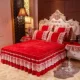 Yu Xuân pha lê châu Âu nhung bông giường váy dày nhung bedspread Leisifalai ren ngắn trải giường sang trọng để giữ ấm - Váy Petti váy giường đẹp	