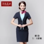 New China Mobile Workwear Bộ đồ công sở nữ dành cho nữ Bộ đồng phục mùa hè dành cho nữ Áo voan thoáng khí Áo khoác ngắn tay Váy đuôi cá - Bộ đồ phụ nữ mặc đồ bộ