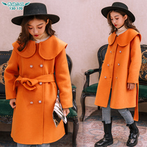 Big boy cashmere coat 2020 new long trench coat doll collar wool coat children double-sided wool