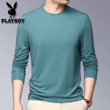 Playboy, шелковый осенний цветной тонкий лонгслив с круглым воротником для отдыха, облегающий крой