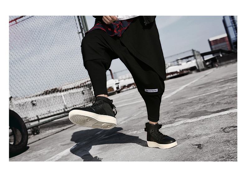 Air Force số 1 mùa thu giày cao cấp hip hop Phiên bản Hàn Quốc của những đôi giày nam xu hướng đôi giày đế xuồng màu trắng hoang dã 45 size lớn 46 - Giay cao giày thể thao