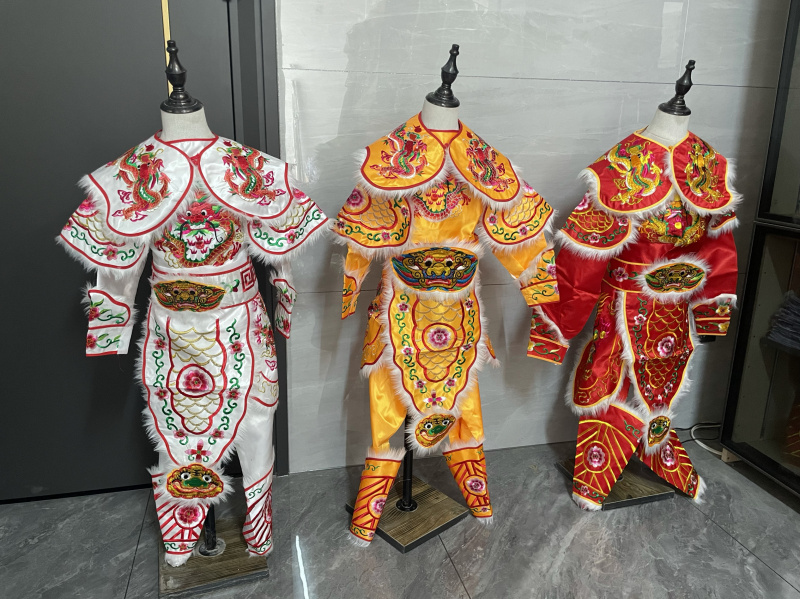 Yingge Dance Embroidered Costume, Welcoming God Prince Battle Armor, Roaming God Gong and Drum Team, Flower Basket Costume, Performance Costume