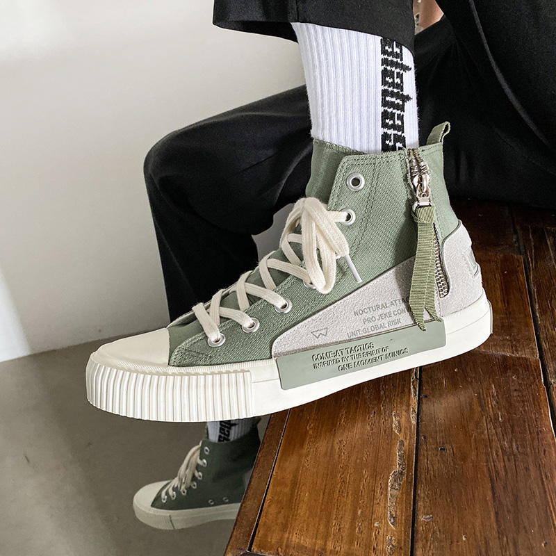 Functional wind canvas shoes men's high top 2021 new trendy spring Korean version trendy all-match student shoes men's trendy shoes