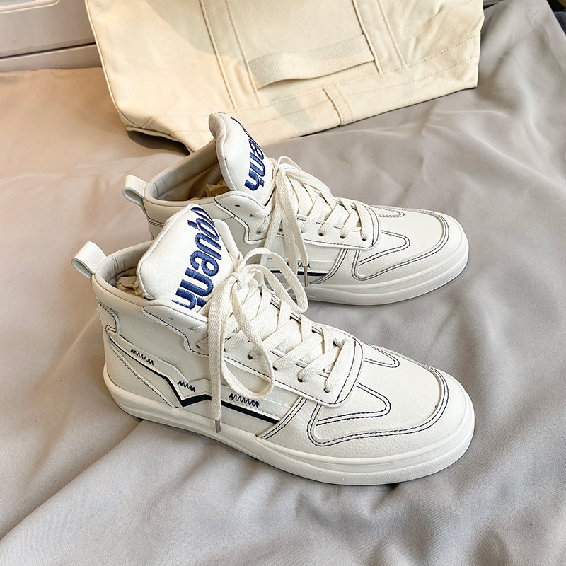 Men Shoes 2021 New Tide High Cylinder Shoes Men Little White Shoes Han Edition 100 Hitch Casual Board Shoes Students Shoes Men's Wave Shoes