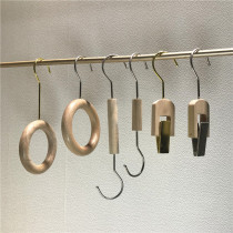 Clothing store adhesive hook S hook clothes rack scarf towel rack wood grain ring adhesive hook single hook