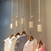 Clothing store rings creative personality display props shop decoration display rack upper wall hanger hemp rope hanging