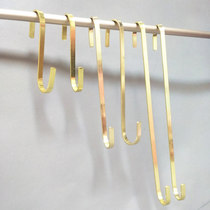 Golden long hook S hook hook Clothing store hook s hook flat s hook Hanging clothes bag display shelf S type hook