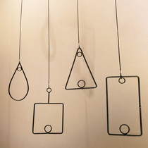 Wrought iron hemp rope vintage hanging chain Clothing store hanging ring hanger display rack Clothing rack store decoration hanging clothes hanging