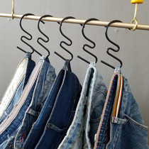 Clothing store S hook clothes adhesive hook pants hook black paint S hook clothing hanger display rack S-shaped adhesive hook
