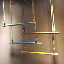 Clothing store rings hanging wooden display rack womens upper wall ring hanger shop decoration hanging clothes clothing rack