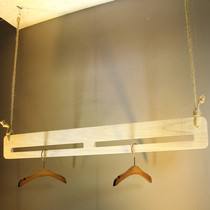Clothing store hanging ring hanger display rack European retro wooden hanger Womens store supplies hanging clothes hanging