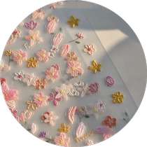 New manicure spring colorful wildflower manicure embossed stickers romantic oil painting fresh simple cute nail stickers