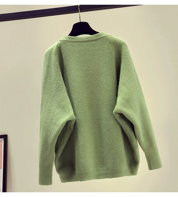 Áo len nữ mùa thu mới 2019 cho phụ nữ buông lơi bên ngoài mặc áo len đan len nữ mỏng manh lười biếng - Áo len
