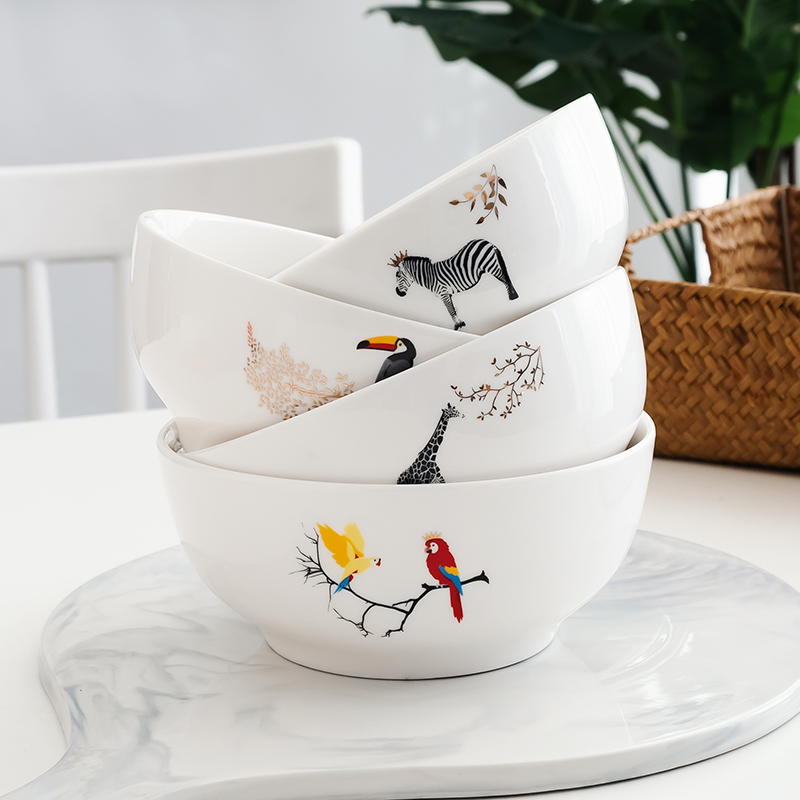 Creative household ceramics lovely rice bowl of salad bowl fruit dessert bowl 6 inch follicle bowl 8 inch soup bowl large capacity