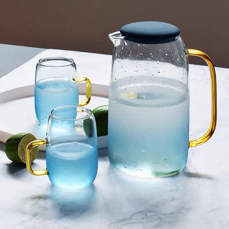 Nordic vibrato net red glass cold kettle creative heat-resistant large-capacity cold kettle household juice kettle water cup set