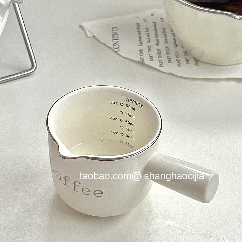 ins south korea milk oil color coffee small milk flushed ceramic milk with scale milk jars cup with a milk pot mini-Taobao