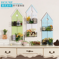  European-style solid wood wall shelf Living room bedroom decoration creative background wall decoration modern simple wall-mounted entrance