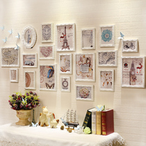  Photo wall Large-size solid wood European-style photo frame wall Restaurant sofa living room photo wall Photo frame wall hanging combination