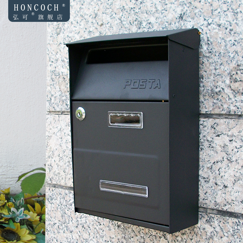 European iron villa mailbox outdoor wall waterproof letter box with lock mailbox company complaint box