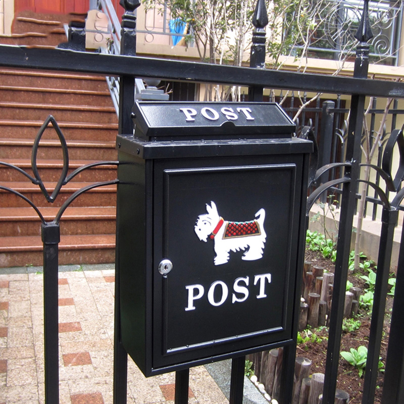 European-style villa mailbox Outdoor rainproof mailbox Wall-mounted with lock mailbox Large pastoral creative letter and newspaper box