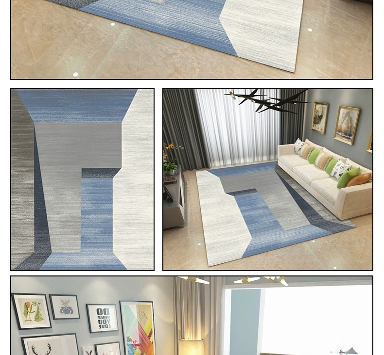 Thảm hình học Bắc Âu phòng khách sofa bàn cà phê thảm phòng ngủ đầy đủ hiện đại tối giản nhà hình chữ nhật có thể được tùy chỉnh - Thảm