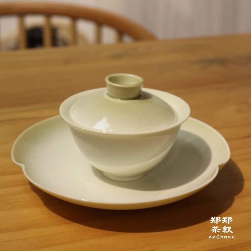 It is small and round-melt) Day Style Gradient Grass Wood Ash 2 only cover bowls Kettle Chengqing Grey High Temperature Tea Ware Tea Furniture-Taobao
