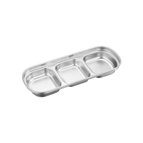 Dip Sanar Disc 304 из нержавеющей стали корейской в ​​стиле блюдо горячее блюдо для барбекю соус два -квадрат с тремя квадратными квадратными приправами золотой диск