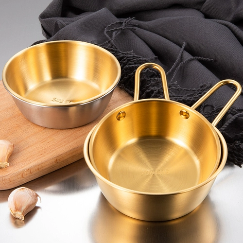 304 Корейская рисовая миска из нержавеющей стали с небольшой миской корейской кухни ресторан золотисто -закуски для приправы барбекю для барбекю
