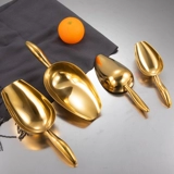 Ледяная лопата из нержавеющей стали Интегрированная рисовая лопата мука, чай, чайная попкорн нижняя лопата лопата высокий золотой цвет