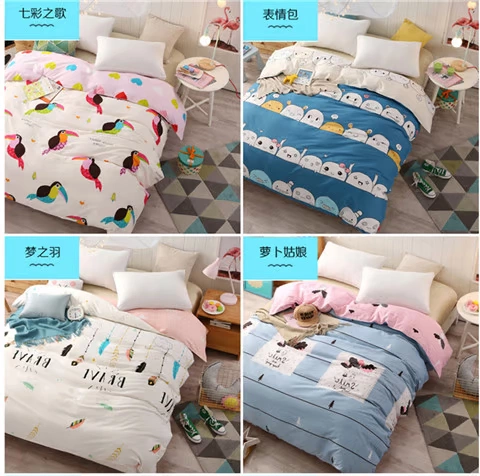 Chăn bông đơn mảnh 150x180x200x230 phim hoạt hình sinh viên cotton twill đơn chăn đôi 220x240 - Quilt Covers