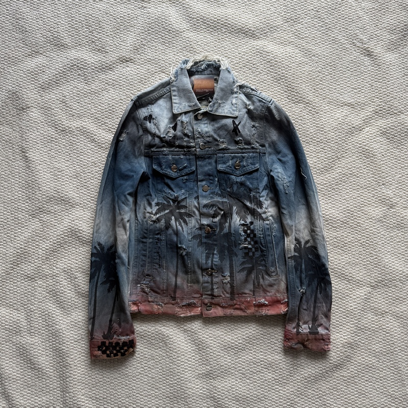 【Dog Tooth Show】Motorcycle Coconut Oil-Stained Heartbreak Jacket Blue Diamond Blue-Black Distressed Crane Patchwork Leather Basic Jacket 【Dog Tooth Show】Motorcycle Coconut Oil-Stained Heartbreak Jacket Blue Diamond Blue-Black Distressed Crane Patchwork Leather Basic Jacket