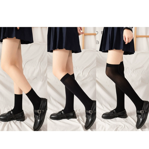 Студенческая юбка в складку, тонкие цветные японские колготки, бархатный лебедь, носки, средней длины, по фигуре