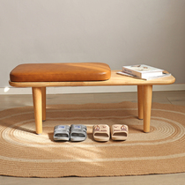 Nordic minimalist solid wood changing shoes stool for home doorways Bench Wearing stool Stool Light Extravagant to the door Bench Leather Stool