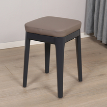 Light extravagant solid wood dresser Stool Genuine Leather Home Short Stool Desk Stool Table Bench bedroom Makeup Stool Modern brief